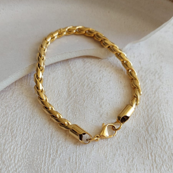 Pulsera trenza dorada