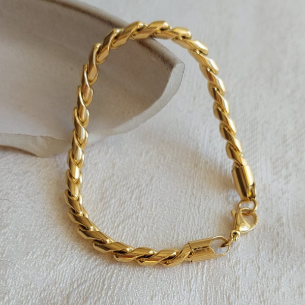Pulsera trenza dorada