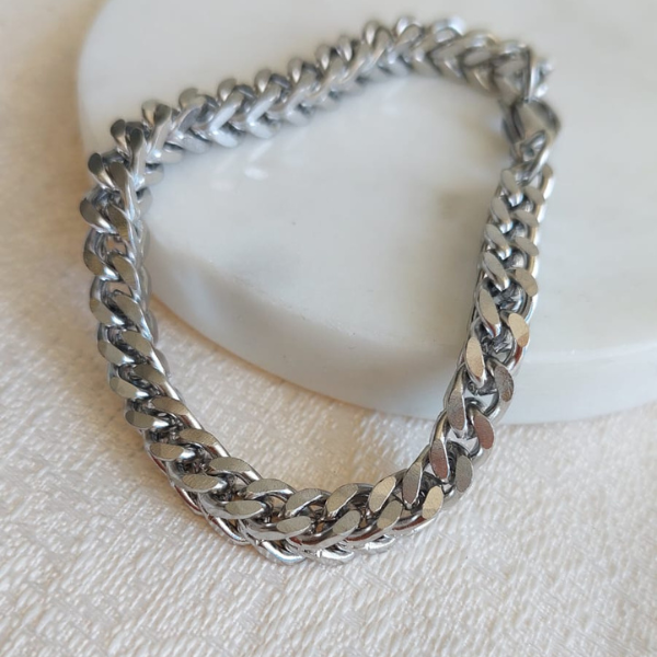 Pulsera cubo plateada