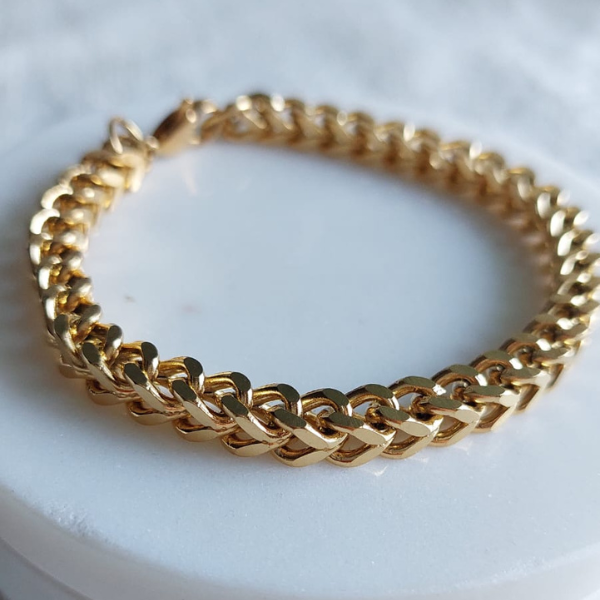 Pulsera cubo dorada