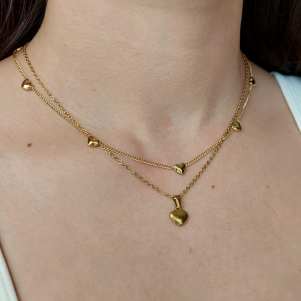 Collar corazón inflado