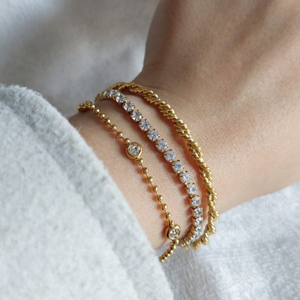 Pulsera balines circonia
