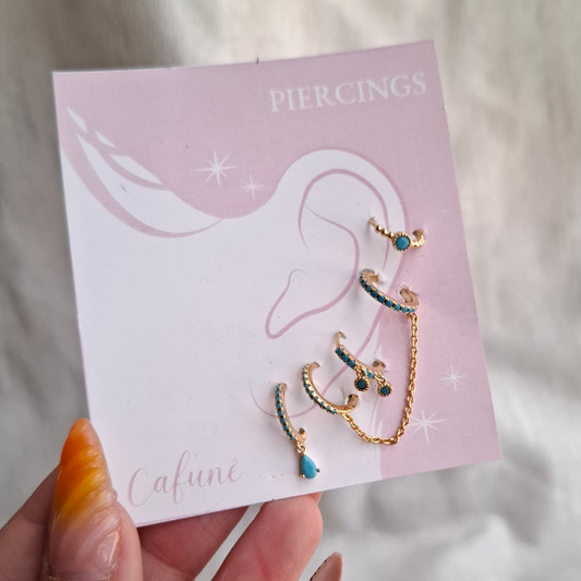 Set arracadas azul