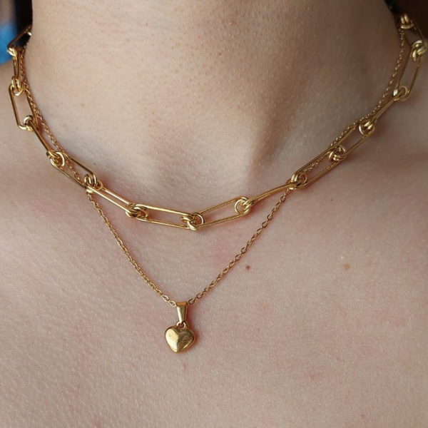 Collar corazón inflado